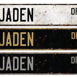 Jaden Name Sign - Custom Name Sign - Boys Room Sign - Kids Room Door Sign - Vintage Style Sign - Premium Quality Rustic Metal Sign