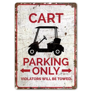 Warenkorb Parken - Warenkorb Parkschild - Warenkorb Parken nur - Parkschild - Vintage Style Schild - Premium Qualität rustikales Metallschild