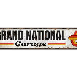 Grand National Garage - Buick Owner Gift - Buick Garage Decor - Buick Lover Gift - Vintage Style Sign - Premium Quality Rustic Metal Sign