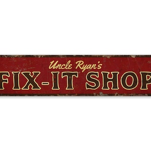 Fix It Shop - Workshop Sign - Vintage Style Sign - Fix It Shop Sign - Fix It Shop Decor - Premium Quality Rustic Metal Sign