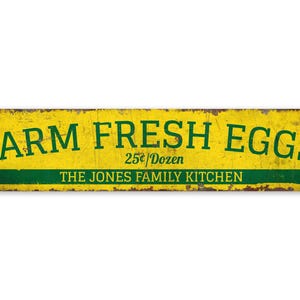Fresh Eggs Sign - Farm Fresh Eggs - Farm Fresh Eggs Sign - Vintage Style Sign - Premium Quality Rustic Metal Sign