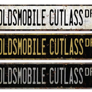 Oldsmobile Cutlass - Cutlass Car Decor - Cutlass Car Sign - Vintage Car Sign - Premium Quality Rustic Metal Sign