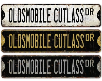Oldsmobile Cutlass - Cutlass Car Decor - Cutlass Car Sign - Vintage Car Sign - Premium Quality Rustic Metal Sign