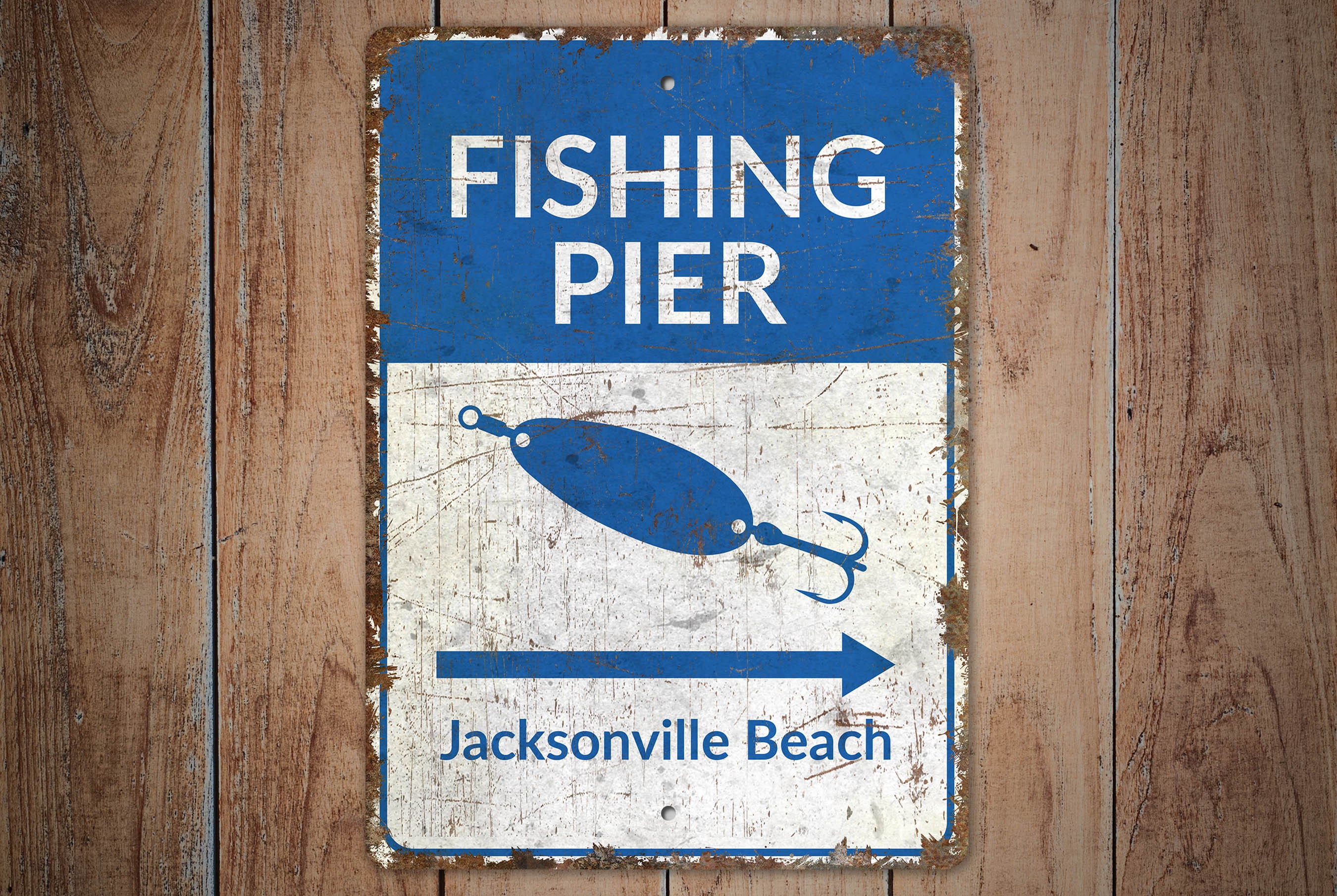 Fishing Pier Fishing Pier Sign Fishing Pier Decor Directional