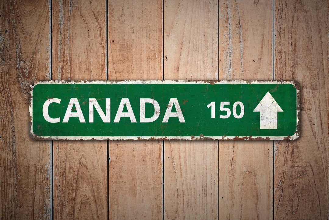 Canada Sign - Custom Arrow Sign - Destination Sign - Vintage Style Sign ...