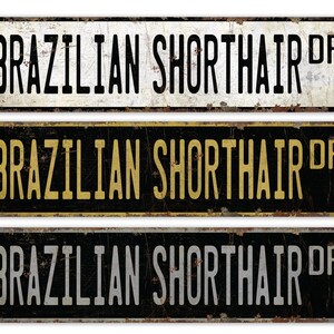 Brazilian Shorthair - Brazilian Cat - Shorthair Cat - Cat Lover Gift - Vintage Style Sign - Premium Quality Rustic Metal Sign