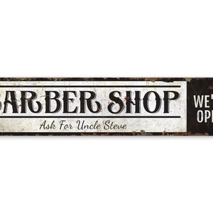 Barber Shop - Barber Shop Sign - Vintage Style Sign - Barber Shop Decor - Custom Barber Shop - Premium Quality Rustic Metal Sign