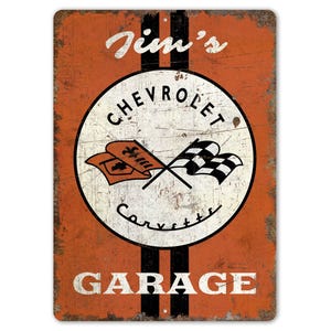 Corvette Garage - Corvette Garage Sign - Garage Sign - Garage Decor - Vintage Style Sign - Premium Quality Rustic Metal Sign