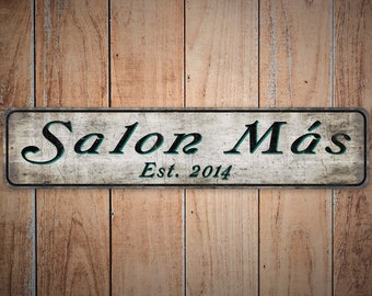 Custom Salon Sign - Salon EST Date Sign - Vintage Style Sign - Salon Decor Sign  - Premium Quality Rustic Metal Sign