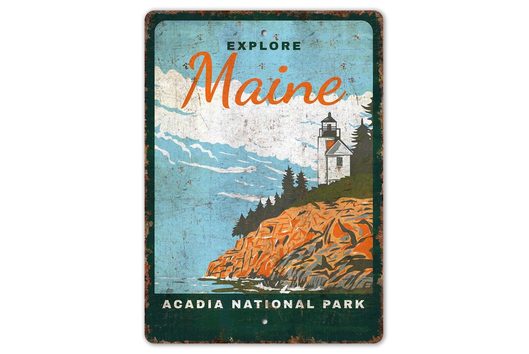 Acadia National Park Sign - Nature Lover Gift - National Park Sign ...