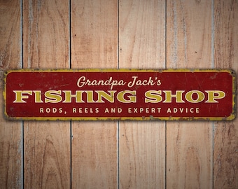 Fishing Shop Grandpa Fishing Shop Custom Fishing Shop Fishing Shop Sign Fishing  Shop Decor Premium Quality Rustic Metal Sign -  Australia