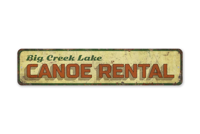 Canoe Rental Sign - Custom Canoe Rental - Lake Canoe Rental - Vintage ...