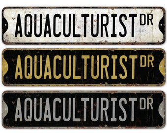 Acuicultor - Letrero de acuicultor - Decoración de acuicultor - Letrero vintage - Letrero de calle personalizado - Letrero metálico rústico de primera calidad