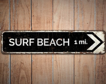 Surf Beach Sign - Surf Beach Decor - Surf Beach - Beach Decor - Vintage Style Sign - Premium Quality Rustic Metal Sign