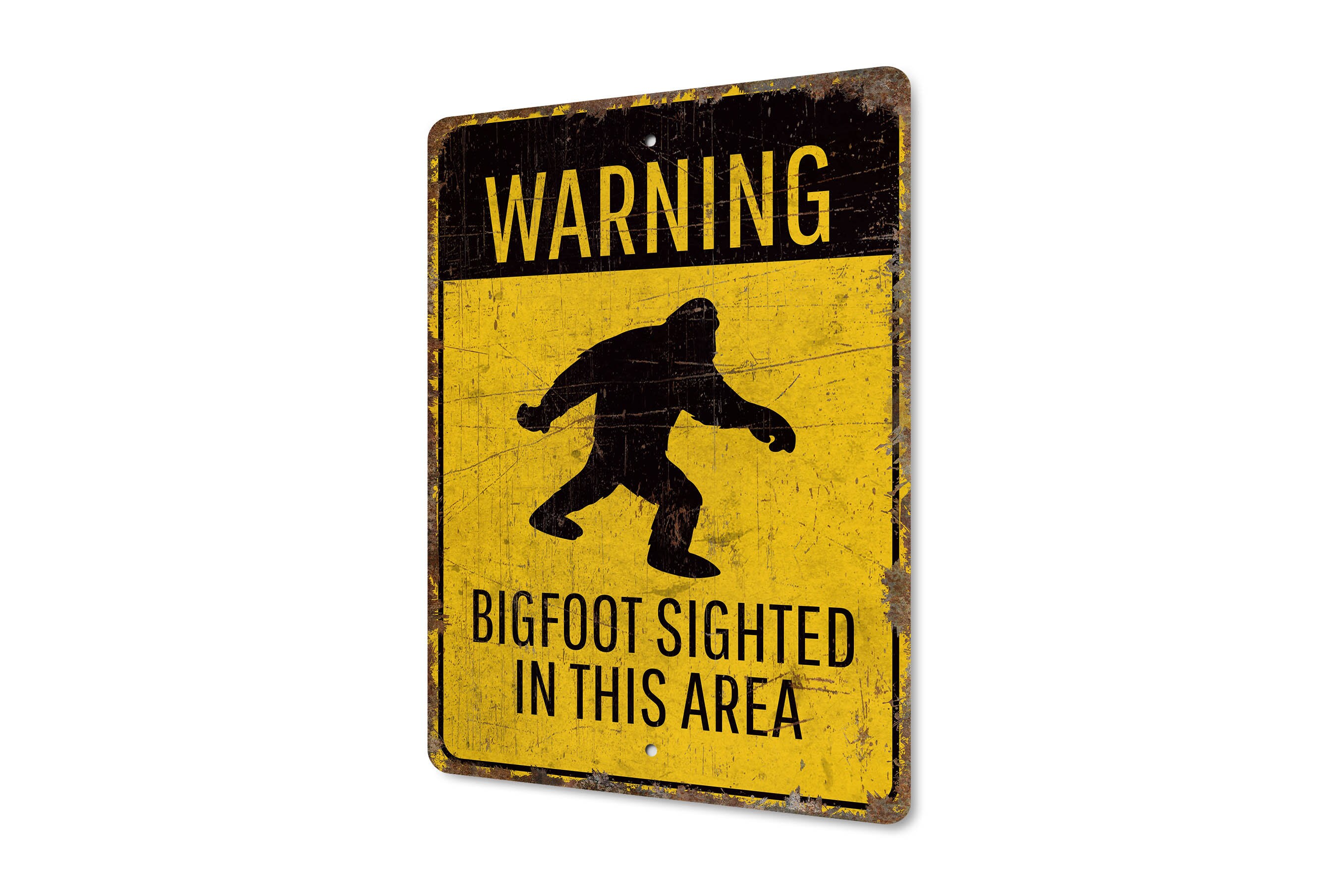 UOAIUDT Targa In Metallo Vintage 20x30 Cm – Warning! Bigfoot Country – Cartello Retrò Per Garage, Uomo, Giardino, Decorazione Da Parete - 2