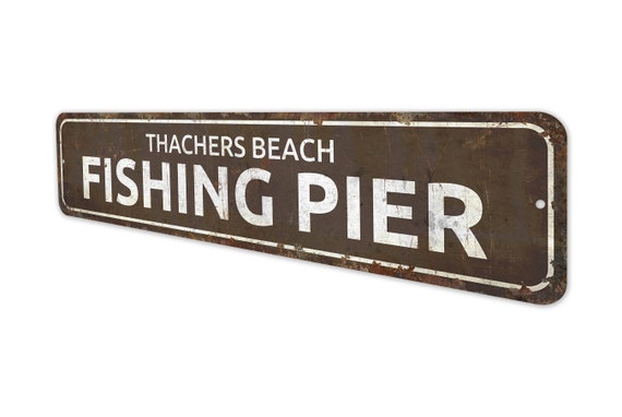 Fishing Pier Fishing Pier Sign Fishing Pier Decor Vintage Style