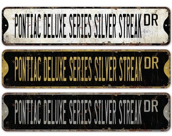 Pontiac Deluxe Series Silver Steak - Pontiac Deluxe Series - Pontiac Silver Steak - Vintage Car Sign - Premium Quality Rustic Metal Sign
