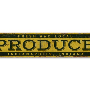 Fresh Local Produce - Farm Fresh Product - Vintage Style Sign - Fresh Product Sign - Family Farm Decor - Premium Quality Rustic Metal Sign