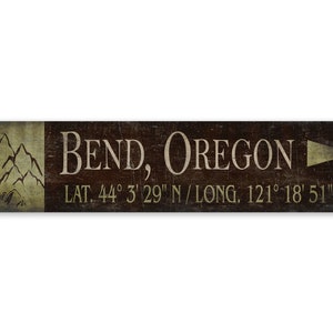 City Mountain Lat Long - Lat Long Sign - Vintage Style Sign - Mountain Location Sign - Lat Long Decor - Premium Quality Rustic Metal Sign