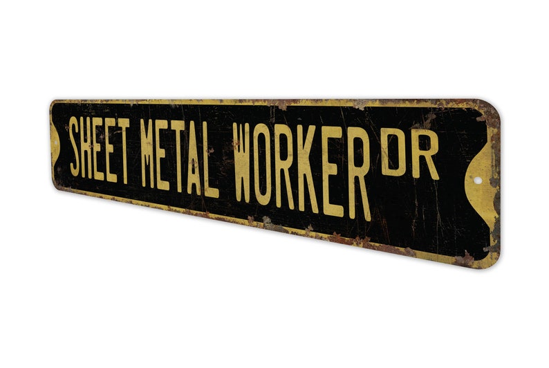 Plaatwerker - bord plaatwerker - decor plaatwerker - bord vintage stijl - premium kwaliteit rustiek metalen bord afbeelding 6