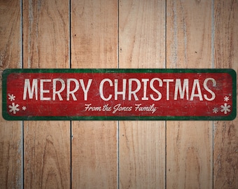 Metal Christmas Sign - Christmas Decor - Custom Family Christmas Sign - Premium Quality Metal Sign - Merry Christmas Sign - Home Decor