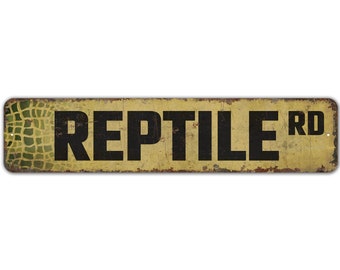 Reptilien Schild - Reptilienliebhaber Dekor - Reptilienliebhaber Schild - Zoo Tier Schild - Vintage Stil Schild - Premium Qualität rustikales Metallschild