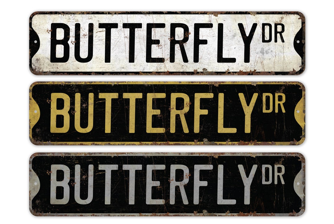 Butterfly - Butterfly Sign - Butterfly Decor - Vintage Style Sign ...