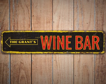 Wine Bar Sign - Vintage Style Sign - Wine Bar Decor - Wine Shop Sign - Custom Wine Bar Sign - Premium Quality Rustic Metal Sign