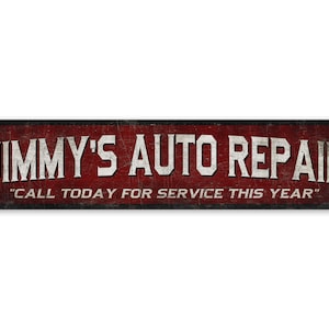 Custom Repair Shop - Repair Shop Decor - Vintage Style Sign - Auto Repair Shop - Premium Quality Rustic Metal Sign