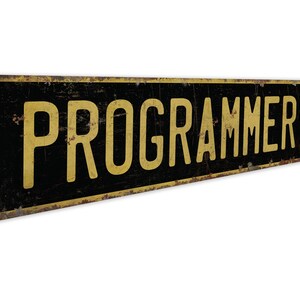 Programmierer - Programmierer Schild - Programmierer Dekor - Vintage Stil Schild - Benutzerdefinierte Straßenschild - Premium Qualität rustikales Metallschild Bild 5