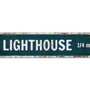 Light House Arrow Sign - Light House Sign - Custom Directional Sign - Light House Direction Arrow - Premium Quality Rustic Metal Sign