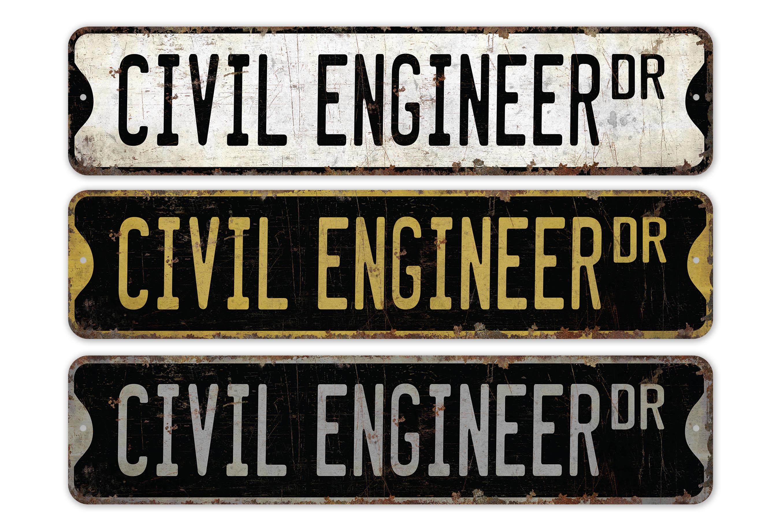 Civil Engineer - Civil Engineer Sign - Civil Engineer Decor - Vintage ...
