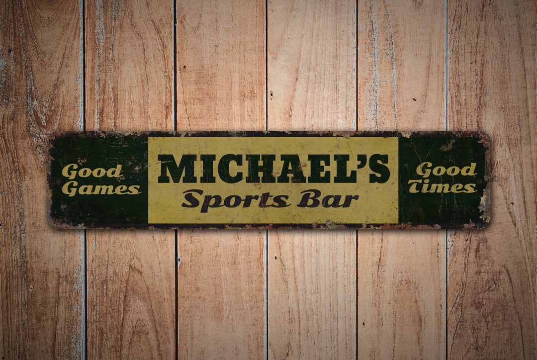 Sports Bar Sign Sports Bar Decor Custom Bar Sign Vintage Etsy