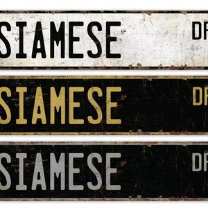 Siamese Sign - Custom Text Sign - Siamese Decor - Custom Text Decor - Vintage Style Sign - Premium Quality Rustic Metal Sign