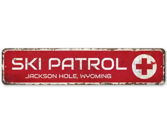 Ski Patrol - Ski Patrol Sign - Ski Patrol Decor - Custom Ski Patrol - Vintage Style Sign - Premium Quality Rustic Metal Sign