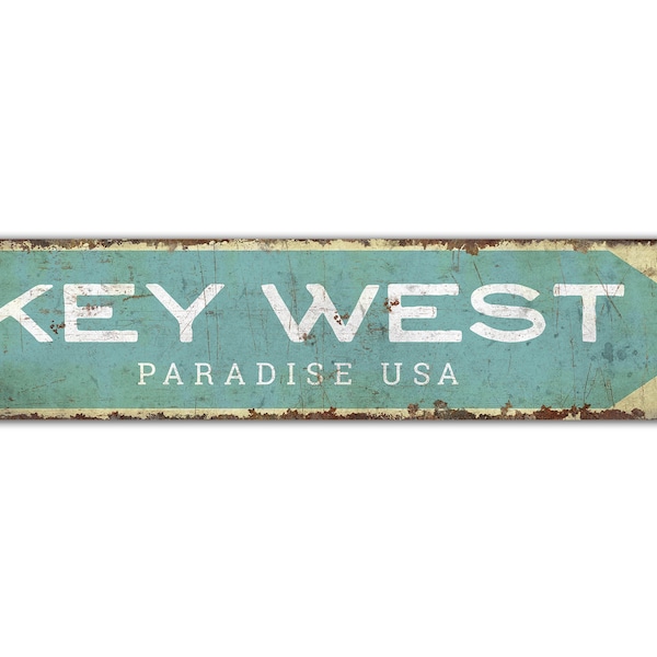 Key West Sign - Key West Decor - Key West Florida - Beach House Decor - Vintage Style Sign - Premium Quality Rustic Metal Sign