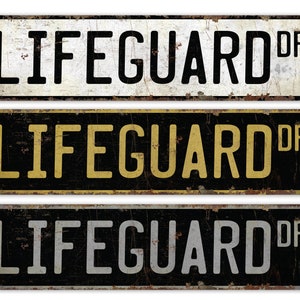 LifeGuard - LifeGuard Sign - LifeGuard Decor - Vintage Style Sign - Custom Street Sign - Premium Quality Rustic Metal Sign