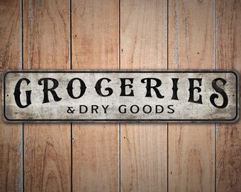 Rustic Hand Made Vintage Wood Sign Personalized Dry Goods Hardware & Grocery Rustic Hand Made Vintage Wood Sign Personalized Dry Goods Hardware & Grocery