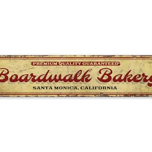 Boardwalk Bakery - Vintage Style Sign - Custom Bakery Sign - Bakery Sign - Boardwalk Decor - Premium Quality Rustic Metal Sign