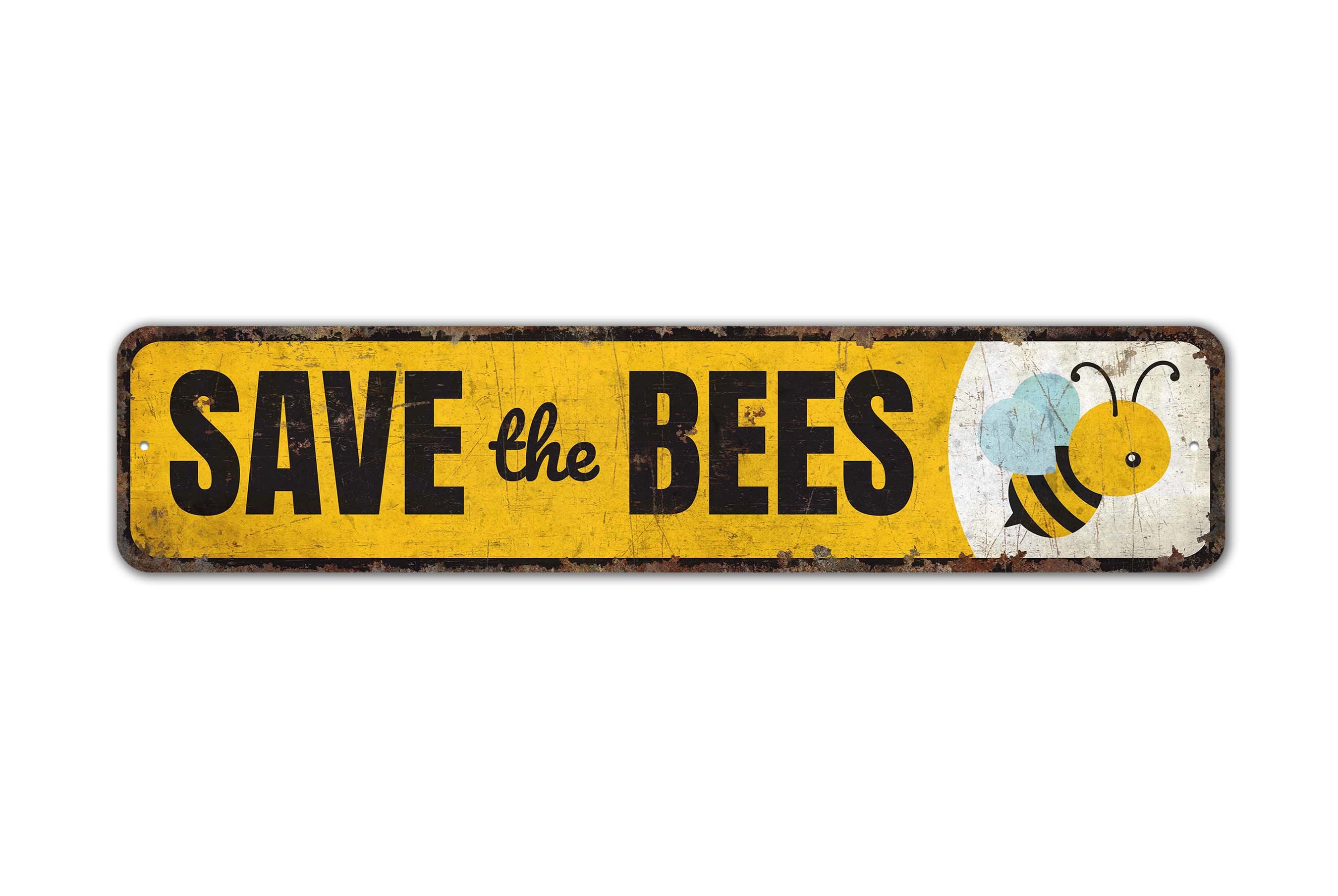 Save The Bees Sign - Save The Bees - Bee Farm Sign - Bee Lover Gift - Vintage Style Sign - Premium Quality Rustic Metal Sign