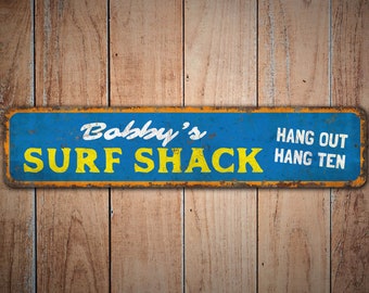 Surf Shack - Surf Shack Sign - Surf Shack Decor - Vintage Style Sign - Custom Text Sign - Premium Quality Rustic Metal Sign