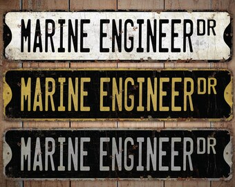 Marine Engineer - Marine Engineer Sign - Marine Engineer Decor - Vintage Style Sign - Premium Quality Rustic Metal Sign