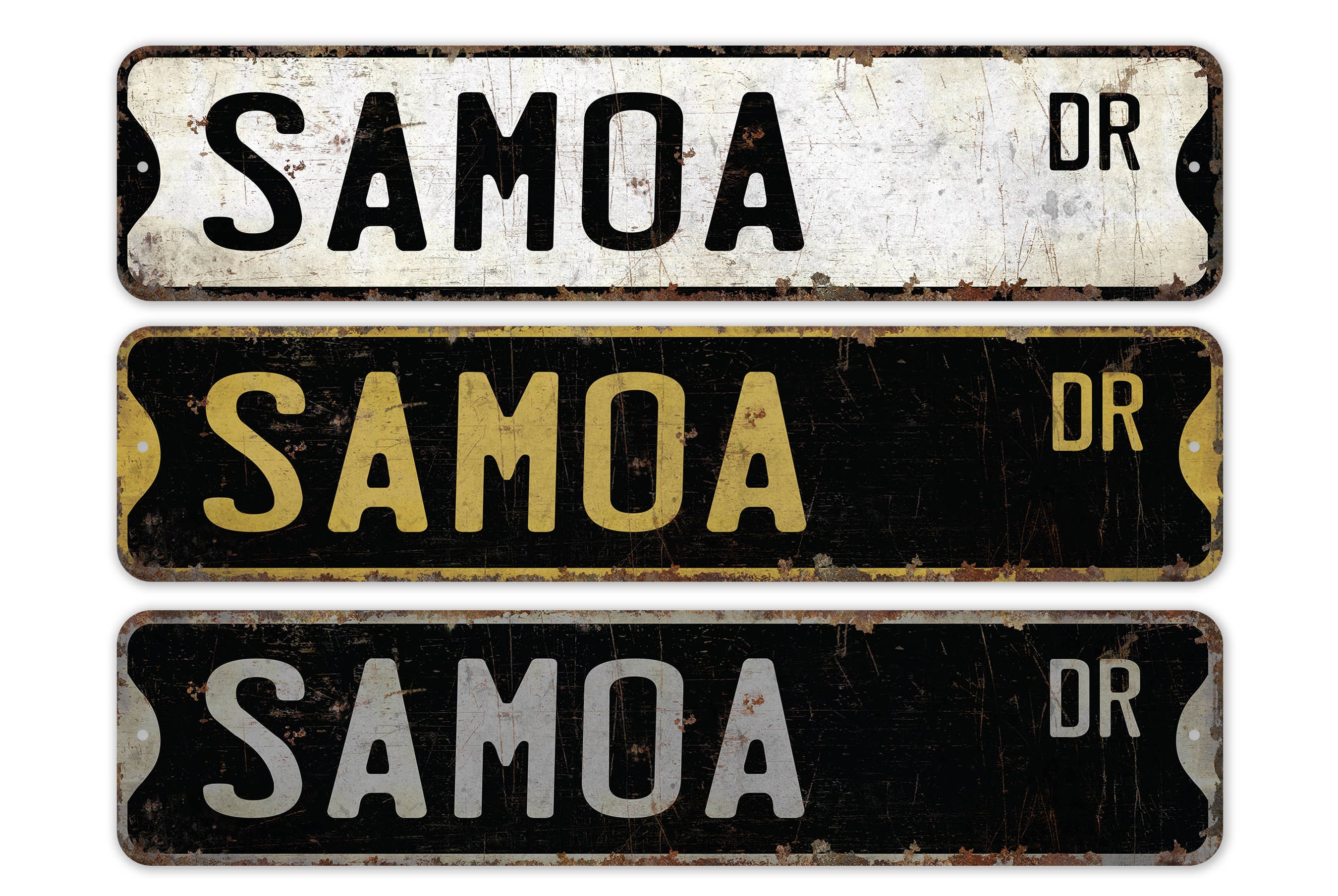 Simoa Sign Samoa - Samoa Sign - Samoa Decor - Vintage Style Sign - Custom Street ...