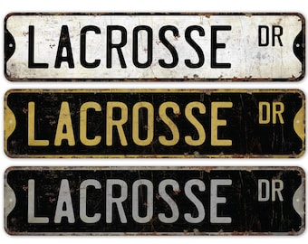 Lacrosse Sign - Lacrosse Game Sign - Lacrosse Stick & Ball Game - Lacrosse Decor - Sports Sign - Premium Quality Rustic Metal Sign