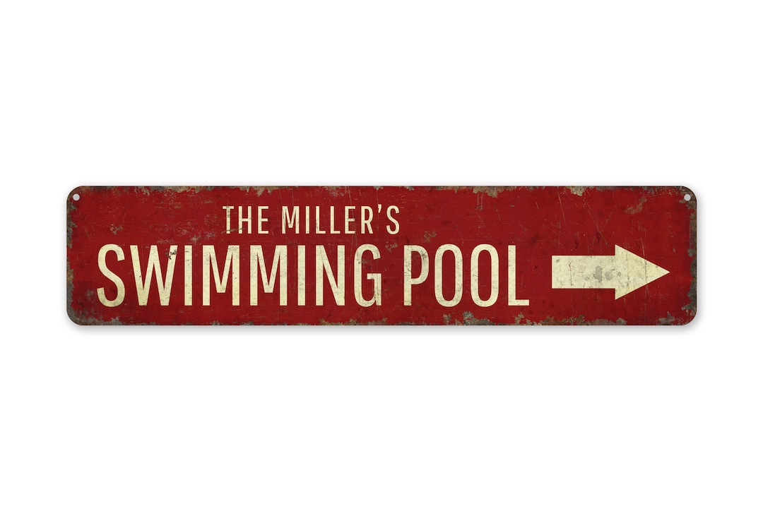 Swimming Pool - Swimming Pool Sign - Swimming Pool Decor - Custom Arrow ...