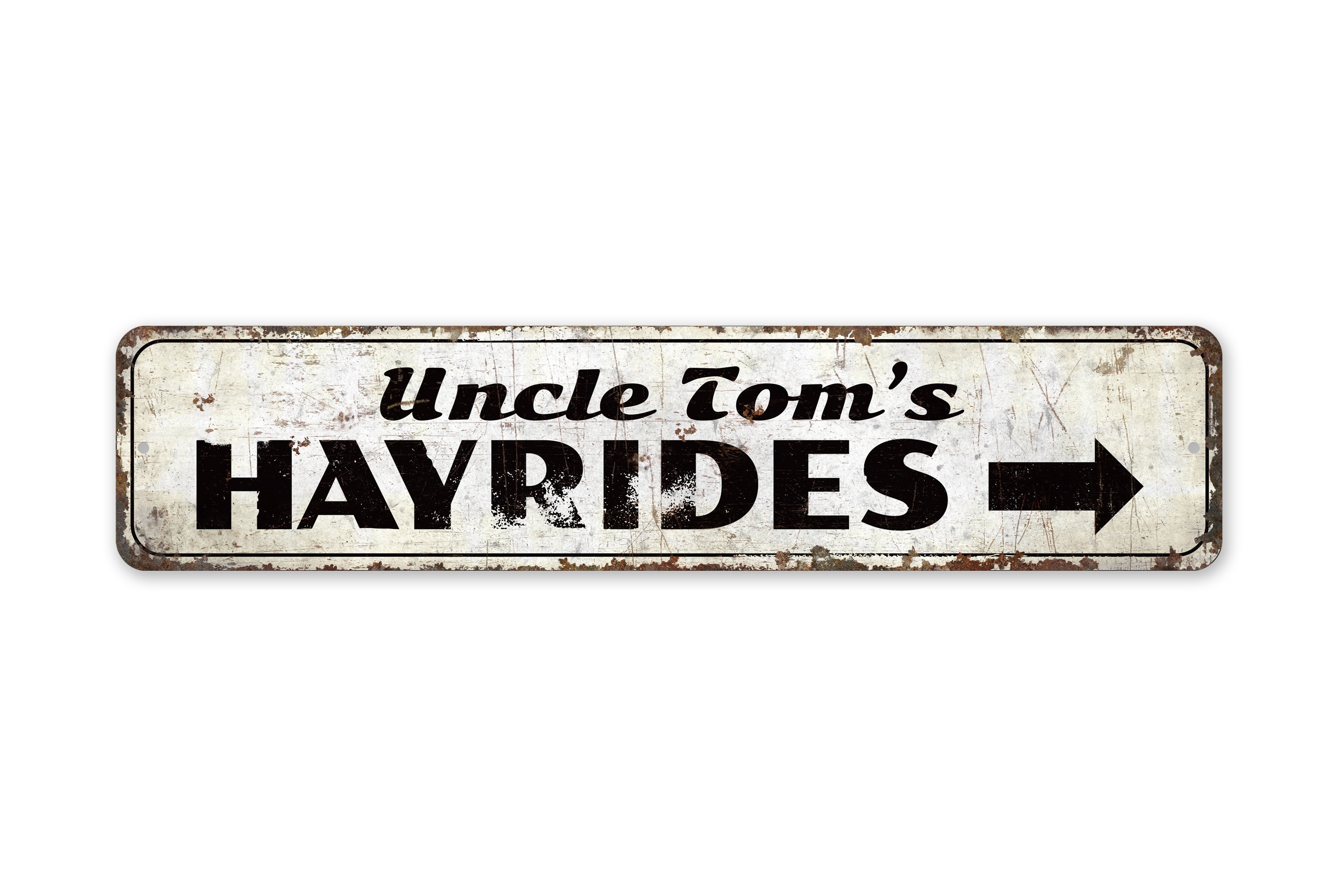 Hayrides Sign - Vintage Style Sign - Hayrides Decor - Custom Hayrides Sign - Custom Hayrides Decor - Premium Quality Rustic Metal Sign