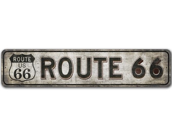 Route 66 Sign - Vintage Style Sign - Custom Road Decor - Custom Route 66 SIgn - Premium Quality Rustic Metal Sign