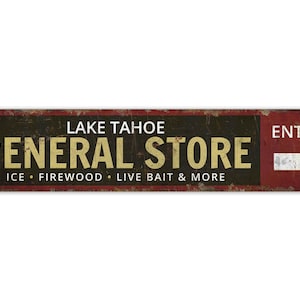 General Store - General Store Sign - General Store Decor - Vintage Style Sign - Custom Text Sign - Premium Quality Rustic Metal Sign
