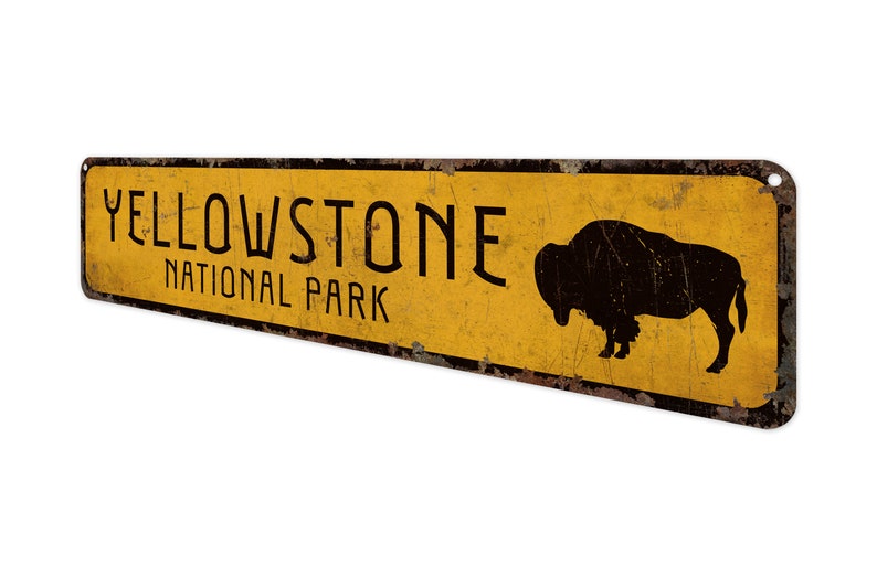 Yellowstone Park - National Park Sign - Custom Park Decor - Vintage Style Sign - National Park Decor - Premium Quality Rustic Metal Sign image 4
