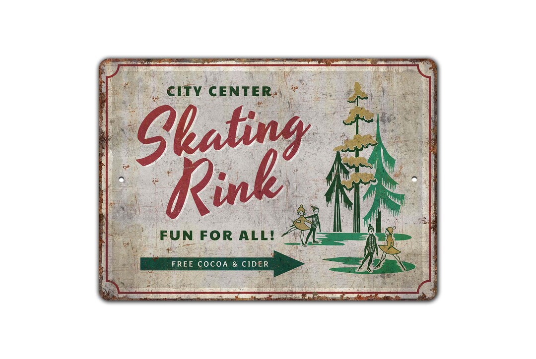 City Center Skating Rink Sign - Sports Sign - Skating Sign - Fun for ...